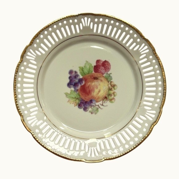 Schruarzenhammer Other - Vintage Schruarzenhammer Bavaria Germany Reticulated Bread Butter Plate Fruit